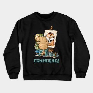 Cat Confidence Self Portrait Crewneck Sweatshirt